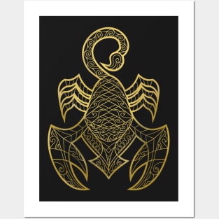 Scorpio gold Posters and Art